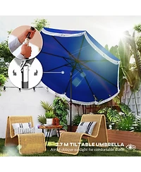 Outsunny 9FT Patio Umbrella Upf 30+ Vented Market Umbrella