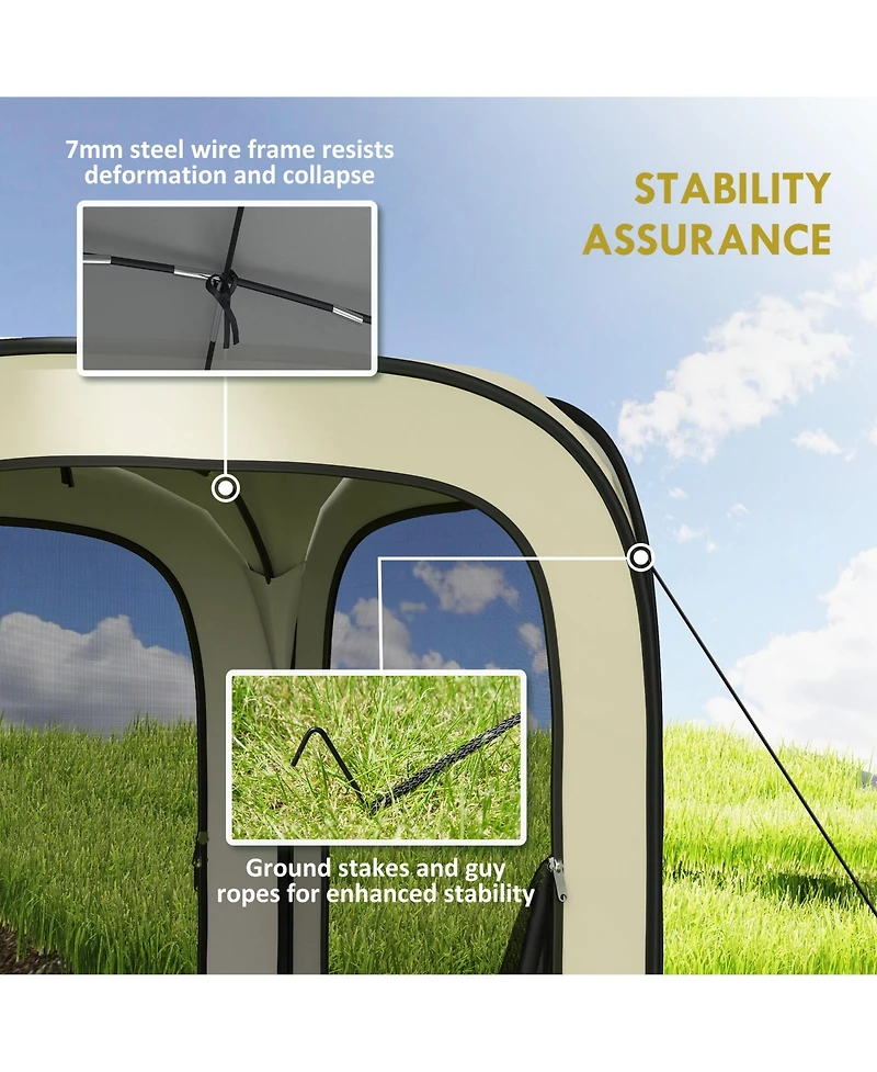 6' x 6' Pop Up Screen Tent, UPF50+ Camping Gazebo w/ Carry Bag,