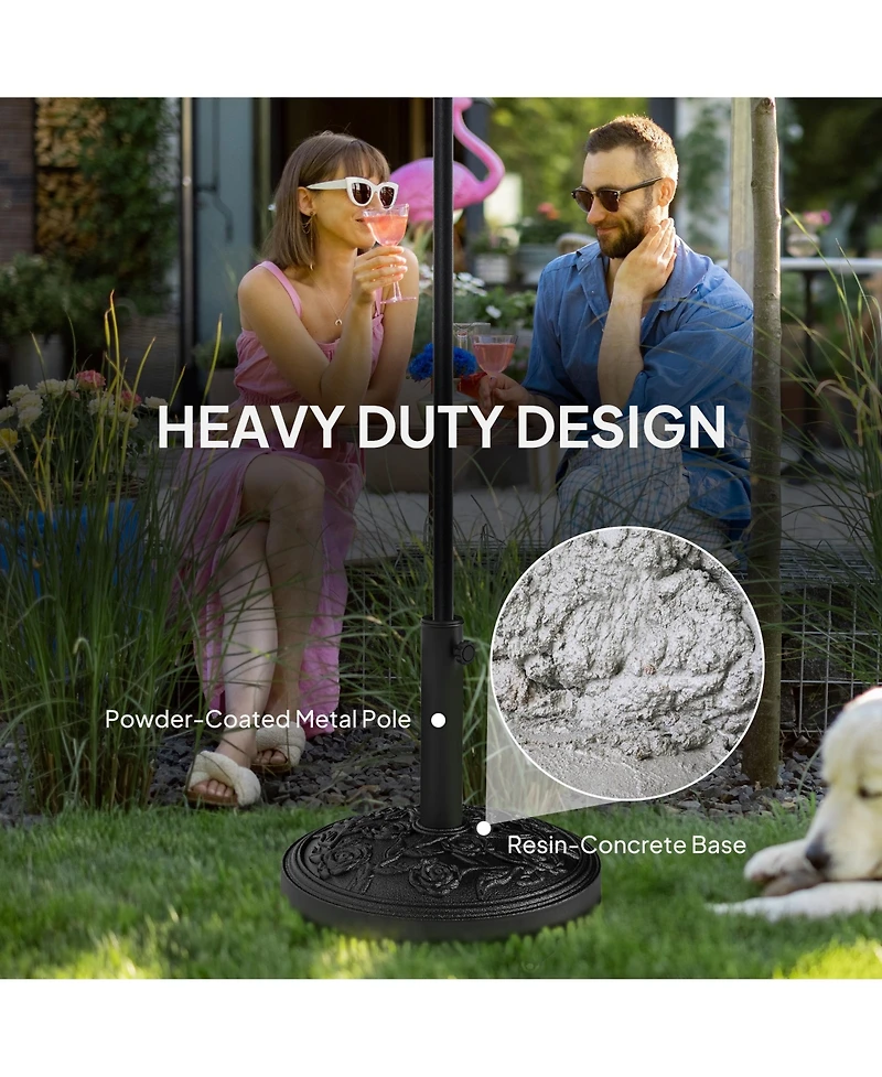 Outsunny Patio Umbrella Base, 46 lbs Sd with Wheels,