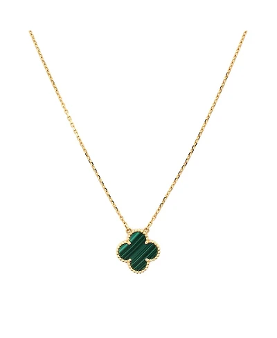 Pre-Owned Van Cleef & Arpels Vintage Alhambra Pendant Necklace 18K Gold and Malachite