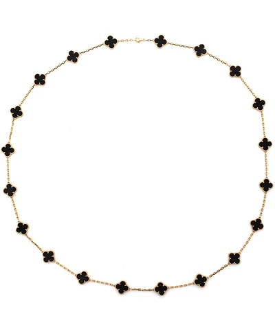 Pre-Owned Van Cleef & Arpels Vintage Alhambra 20 Motifs Necklace 18K Gold and Onyx