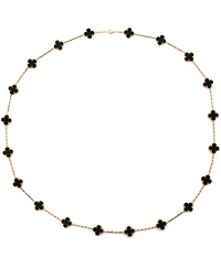 Pre-Owned Van Cleef & Arpels Vintage Alhambra 20 Motifs Necklace 18K Gold and Onyx
