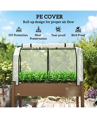 Outsunny 48 x 22 x 46 inch Raised Garden Bed w/ Pe Cover,