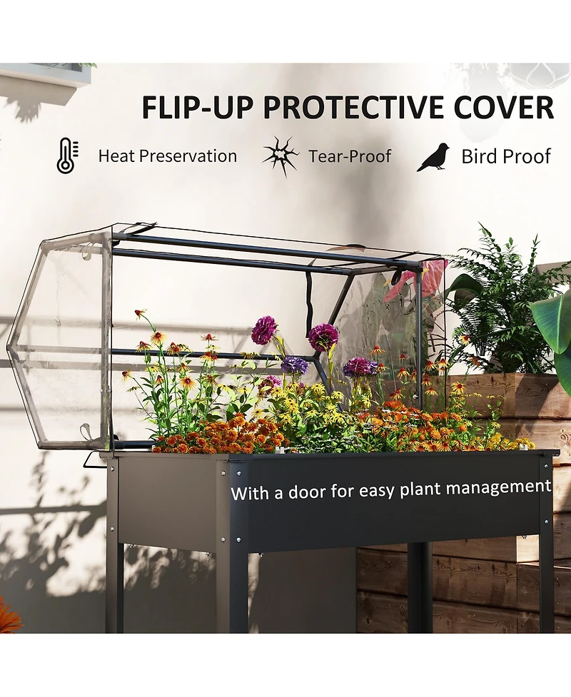 Outsunny Raised Garden Bed with house Cover,