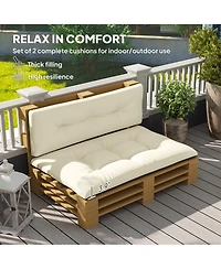 Outsunny 2 Seat Pallet Cushions 3.9 in. Sofa Cushions, Dark