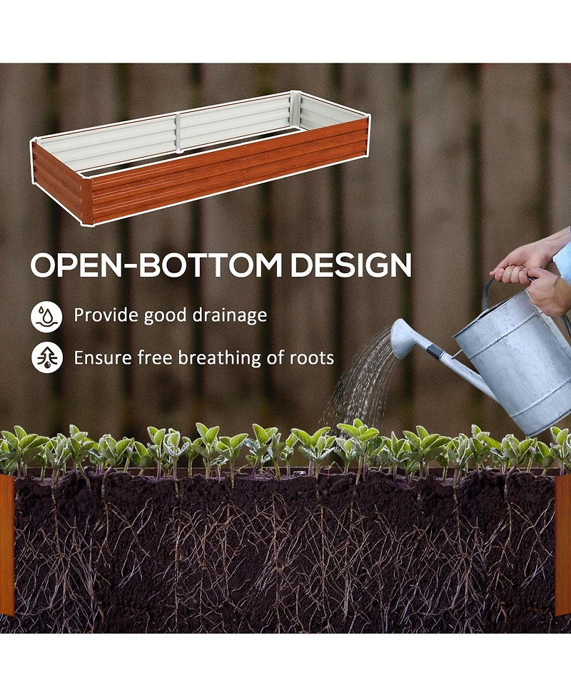 Outsunny Galvanized Raised Garden Bed Metal Planter Box Easy Quick Setup