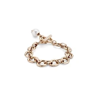 UNOde50 Links and Cultivated Pearl Charm Bracelet