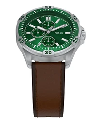 Fossil Men's Garrett Multifunction Brown Leather Watch, 44mm