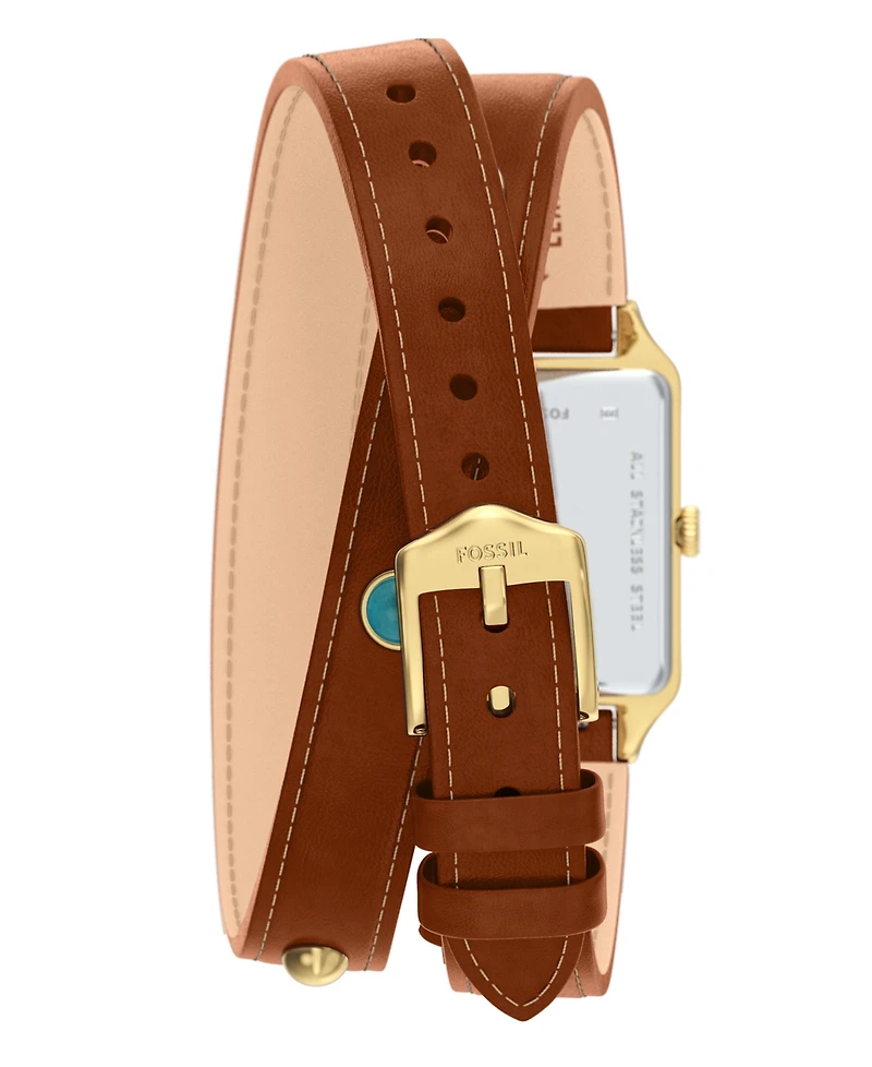 Fossil Women's Raquel Three-Hand Date Brown Croco Leather Watch, 23mm