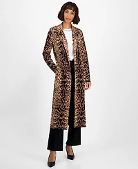 T Tahari Women's Animal-Print Long-Sleeve Jacket