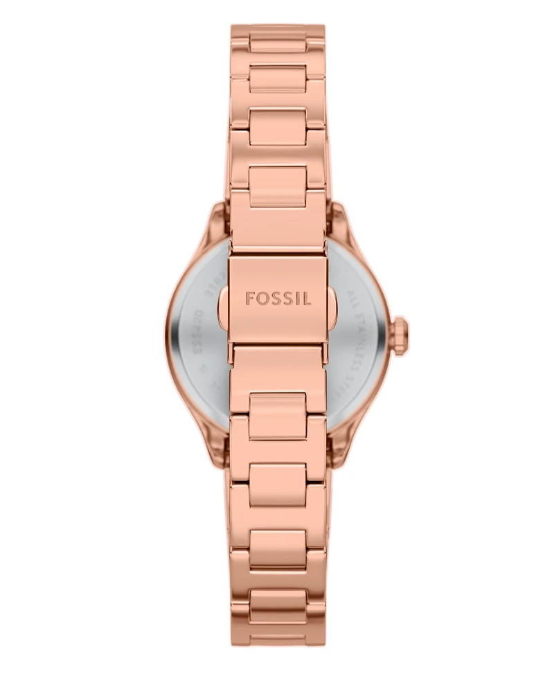 Fossil Women's Gilmore Three-Hand Rose Gold-Tone Stainless Steel Watch, 28mm