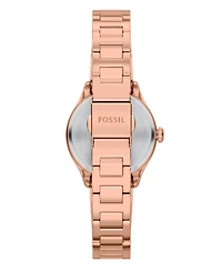 Fossil Women's Gilmore Three-Hand Rose Gold-Tone Stainless Steel Watch, 28mm