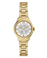Fossil Women's Gilmore Three-Hand Gold-Tone Stainless Steel Watch, 28mm