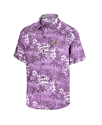 Tommy Bahama Men's Purple Baltimore Ravens Coconut Point Isla Palmetta Camp Button-Up Shirt