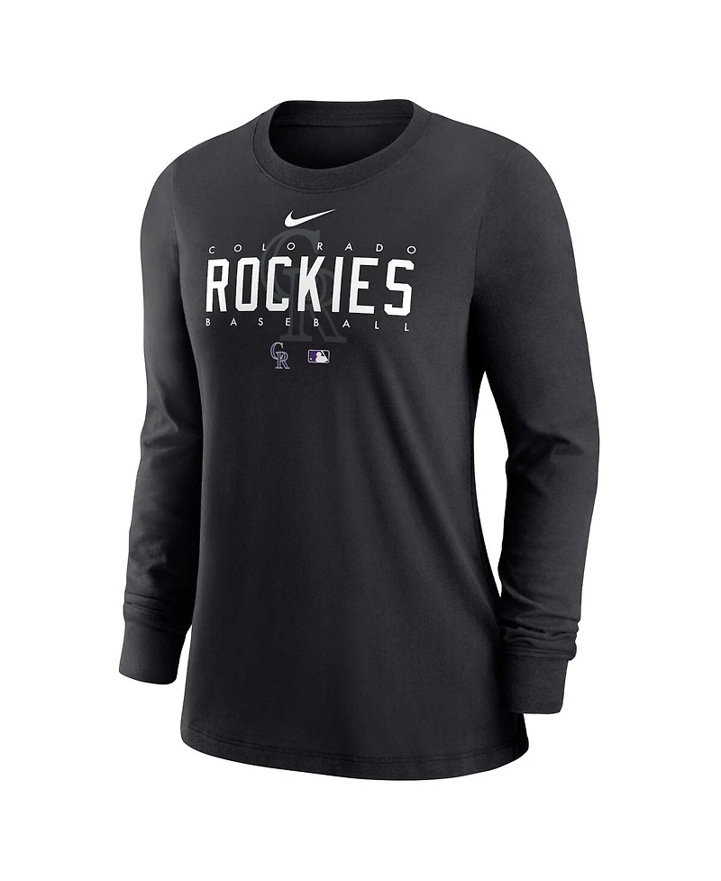 Nike Women's Black Colorado Rockies Authentic Collection Legend Performance Long Sleeve T-Shirt
