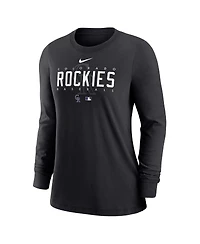 Nike Women's Black Colorado Rockies Authentic Collection Legend Performance Long Sleeve T-Shirt