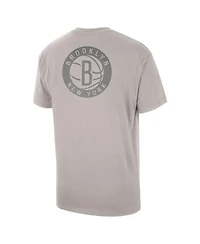 Jordan Men's Stone Brooklyn Nets Statement Edition Jumpman Flight Heavyweight T-Shirt