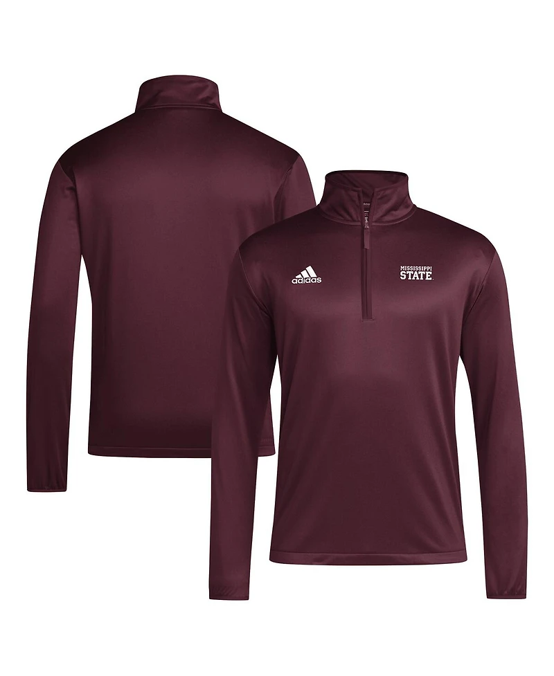 Adidas Men's Maroon Mississippi State Bulldogs 2024 Coaches Sideline Quarter-Zip Sweatshirt