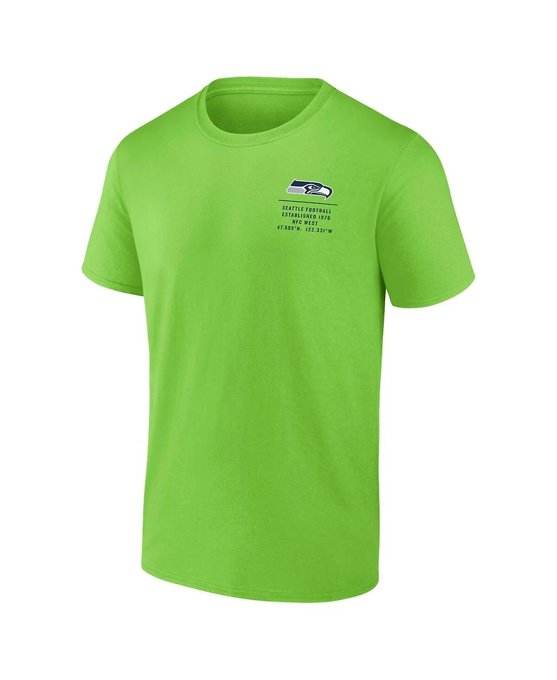 Fanatics Men's Neon Green Seattle Seahawks Repeat Stats T-Shirt