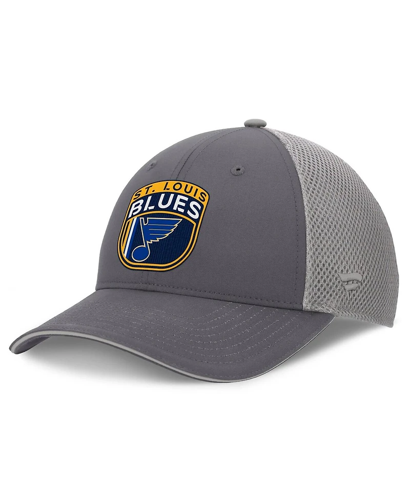 Fanatics Men's Gray St. Louis Blues Authentic Pro Home Ice Trucker Adjustable Hat
