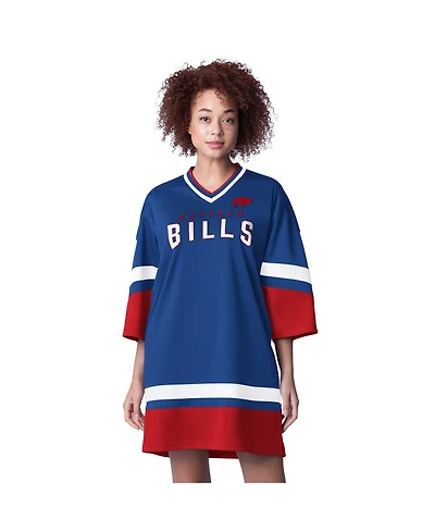 Starter Women's Royal Buffalo Bills Slap Shot 3/4 Sleeve Sneaker Dress