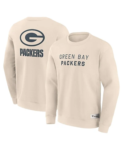 Fanatics Men's Cream Green Bay Packers Elements Future Ground Lettering Pullover Sweatshirt