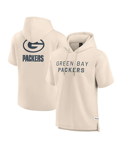 Fanatics Men's Cream Green Bay Packers Elements Future Ground Lettering Short Sleeve Pullover Hoodie