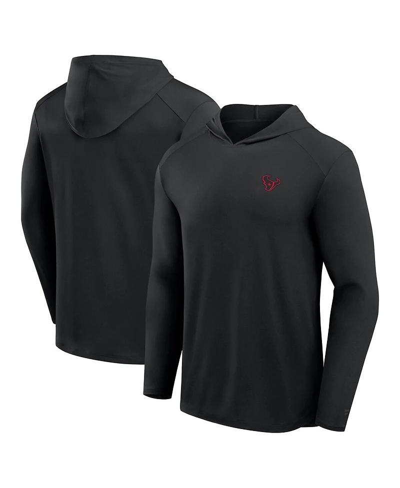 Fanatics Men's Black Houston Texans Front Office Power Mono Long Sleeve Hoodie T-Shirt