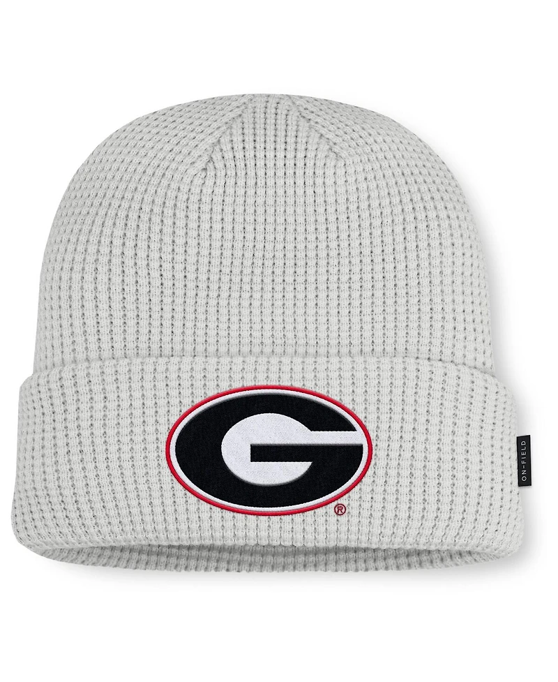 Nike Men Gray Georgia Bulldogs 2025 On-Field Utility Cuffed Knit Hat