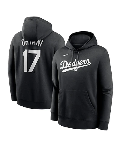 Nike Men's Shohei Ohtani Black Los Angeles Dodgers Player Name Number Club Fleece Pullover Hoodie