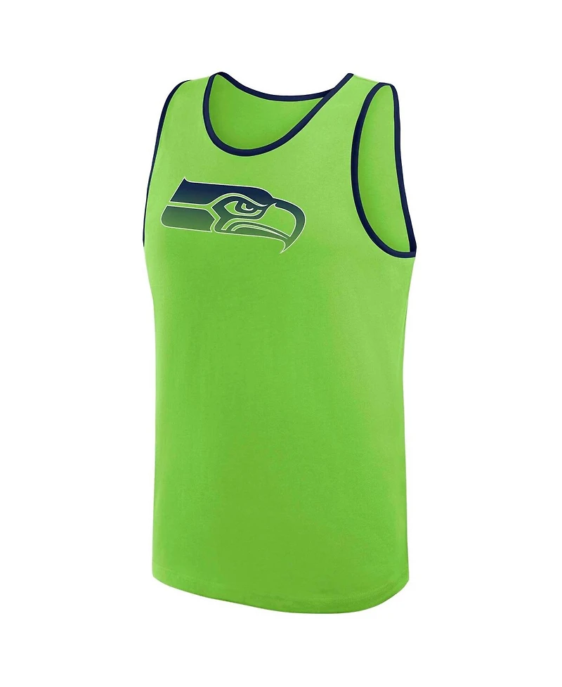 Logo Athletic Men's Neon Green Seattle Seahawks Unmatched Success Tank Top