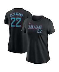 Nike Women's Sandy Alcantara Black Miami Marlins 2025 City Connect Fuse Name Number T-Shirt