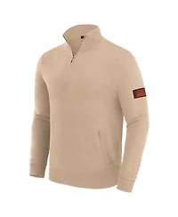 J. Palmer Men's Tan Cleveland Browns Franchise Quarter-Zip Sweater
