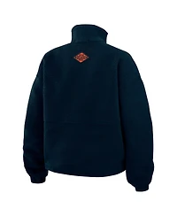 Wear by Erin Andrews Women's Navy Chicago Bears Polar Fleece Half-Zip Jacket