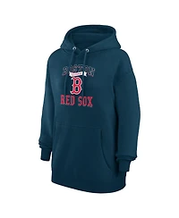 G-iii 4Her by Carl Banks Women's Navy Boston Red Sox Team Logo Graphic Fleece Pullover Hoodie