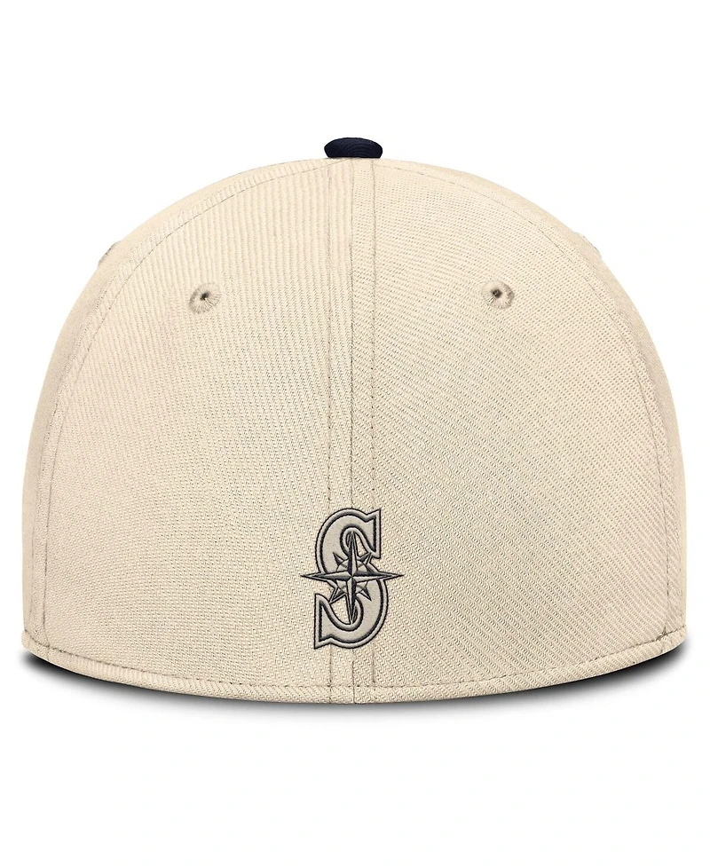 Nike Men's Natural/Navy Seattle Mariners Statement Rise Performance Flex Hat