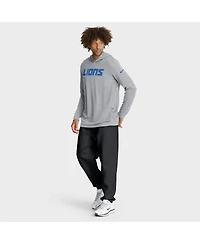 Nike Men's Gray Detroit Lions Sideline Pure Fury Performance Long Sleeve Hoodie T-Shirt