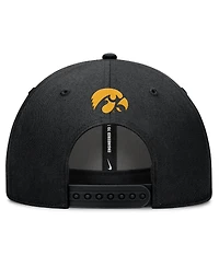 Nike Men's Black Iowa Hawkeyes Slanted Primetime Rise Performance Adjustable Hat
