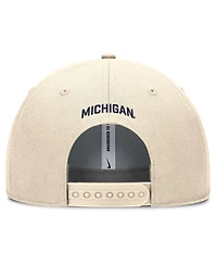Jordan Men's Natural Michigan Wolverines Rise Primetime Performance Trucker Adjustable Hat