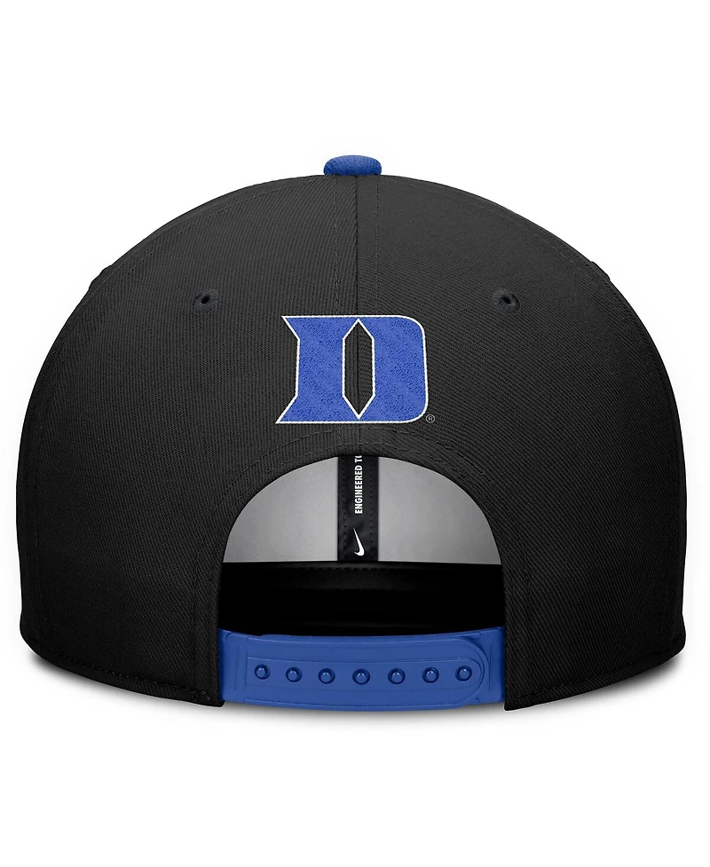 Nike Men's Black/Royal Duke Blue Devils 2025 Sideline Campus Pro Local Snapback Hat