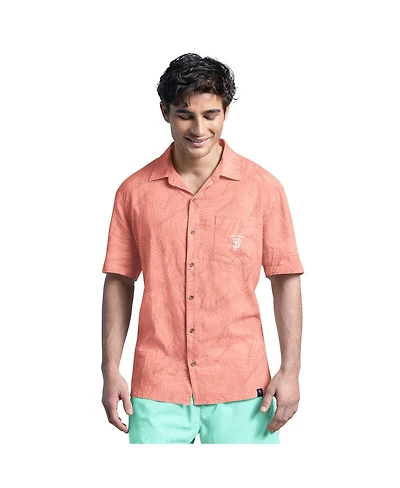 Margaritaville Men's Coral San Francisco Giants Linen Party Button-Up Shirt
