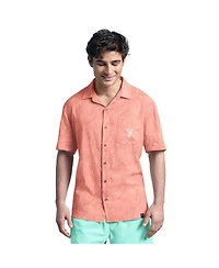 Margaritaville Men's Coral San Francisco Giants Linen Party Button-Up Shirt