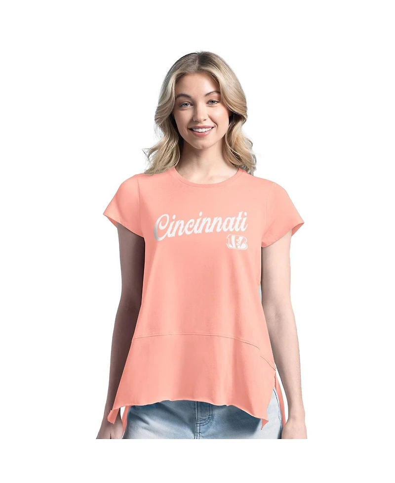 Margaritaville Women's Light Orange Cincinnati Bengals Gametime Is Paradise T-Shirt