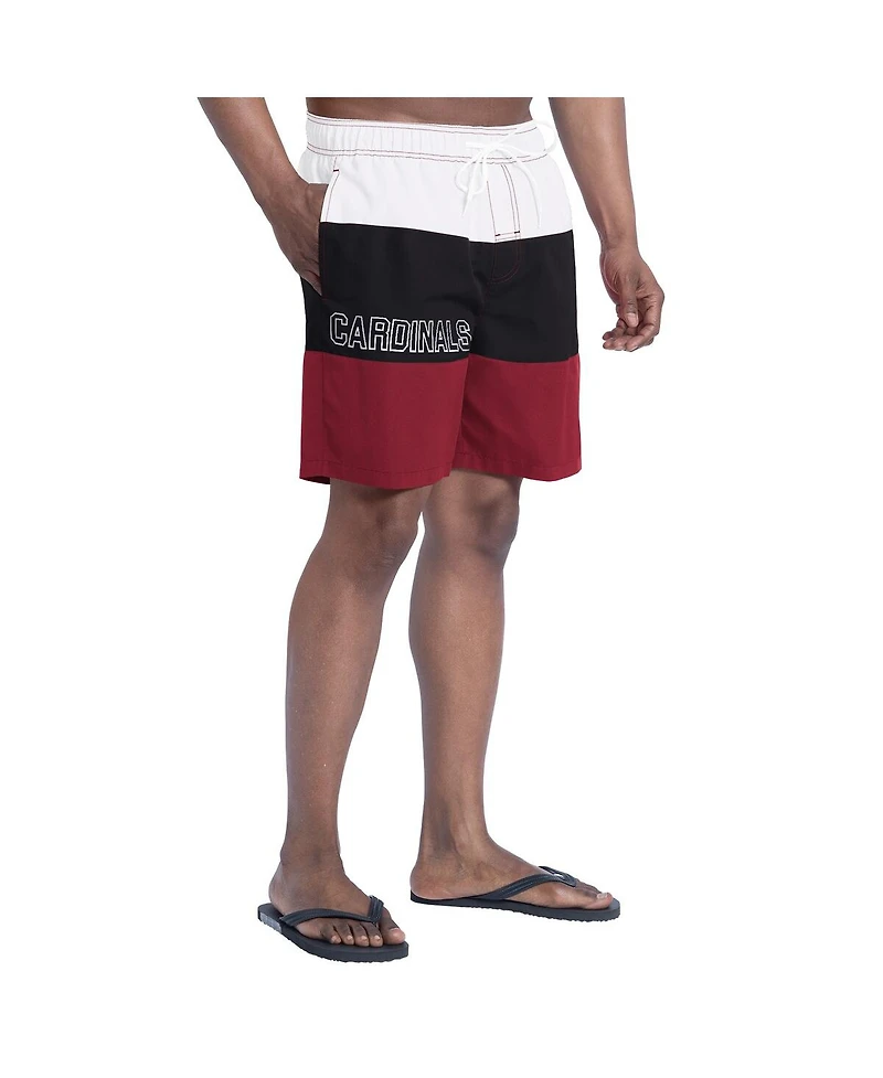 G-iii Sports by Carl Banks Men's Cardinal/Black Arizona Cardinals Sunrise Volley Swim Shorts