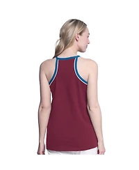 G-iii 4Her by Carl Banks Women's Burgundy Colorado Avalanche Curveball Racerback Scoop Neck Slub Tank Top