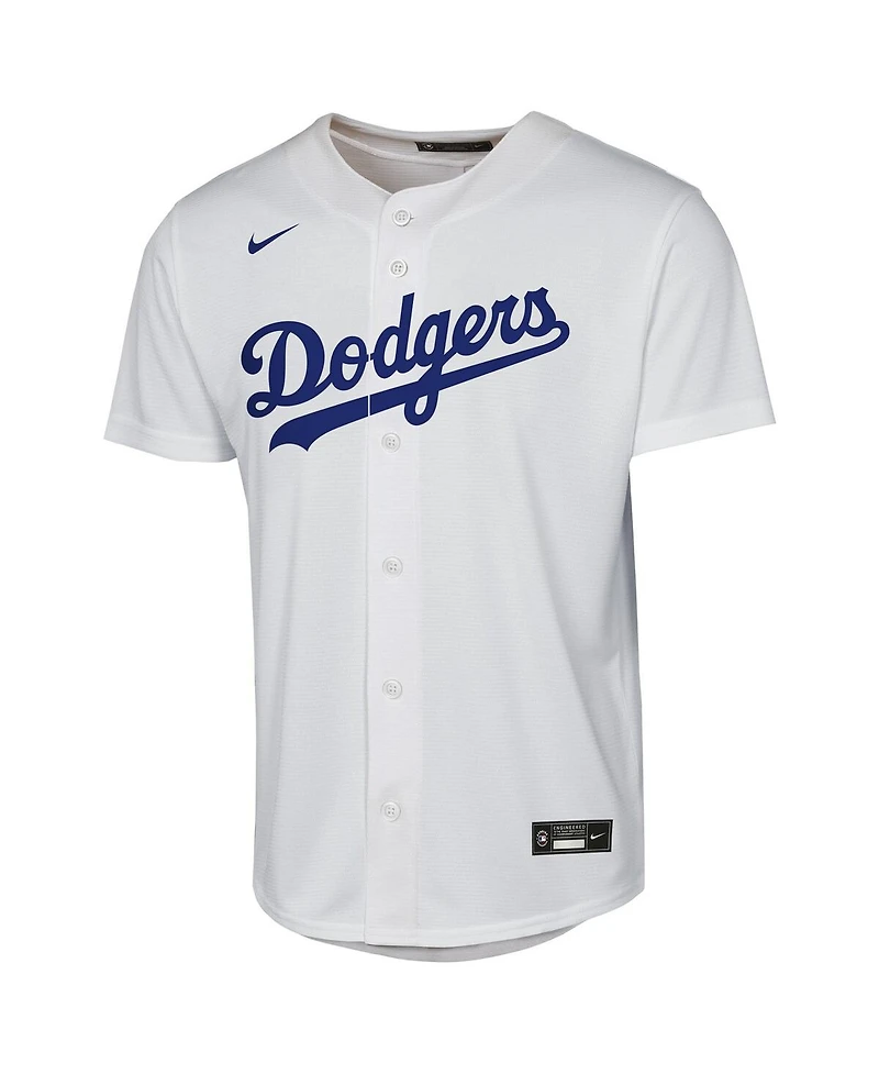 Nike Big Boys and Girls White Los Angeles Dodgers Home Replica Jersey