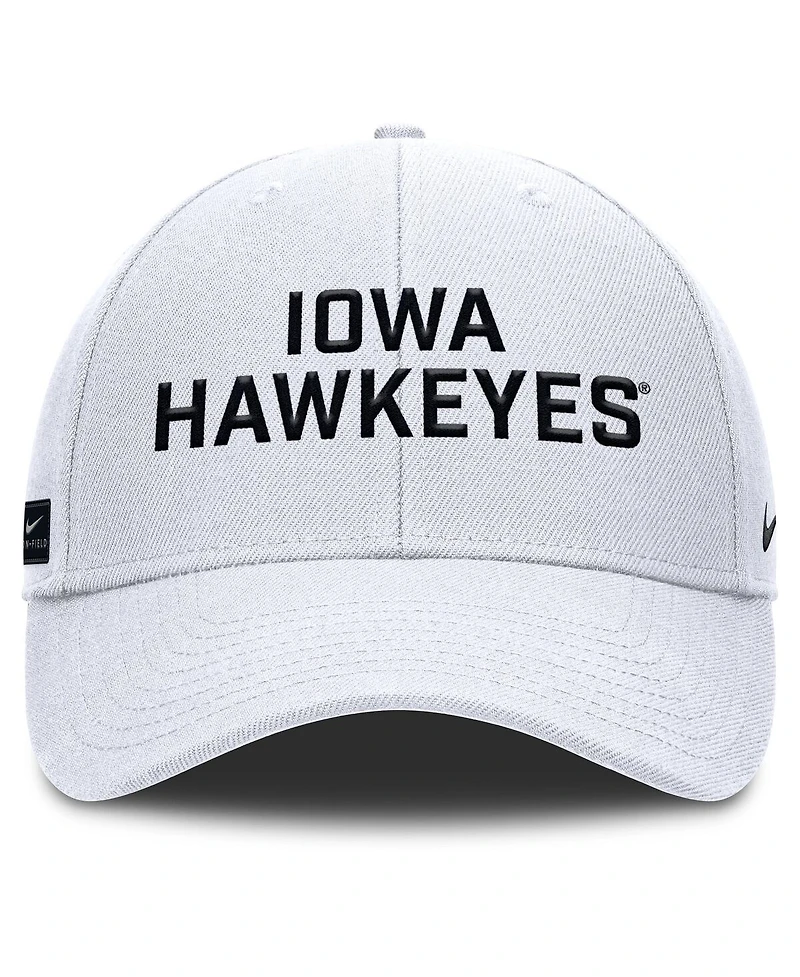 Nike Men's White Iowa Hawkeyes Rise Practice Adjustable Hat