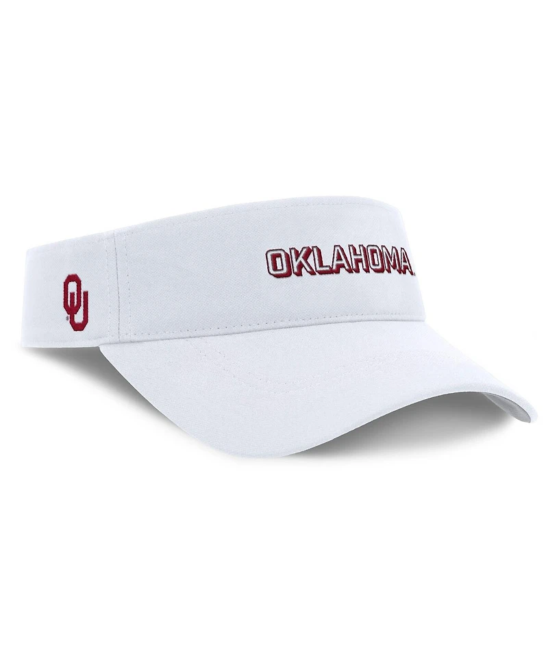 Jordan Men's White Oklahoma Sooners 2025 On-Field Gameday Performance Ace Adjustable Visor Hat