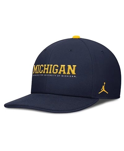 Jordan Men's Navy Michigan Wolverines 2025 On-Field Pro Performance Adjustable Hat