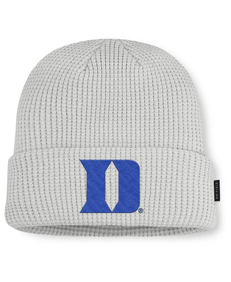 Nike Men Gray Duke Blue Devils 2025 On-Field Utility Cuffed Knit Hat
